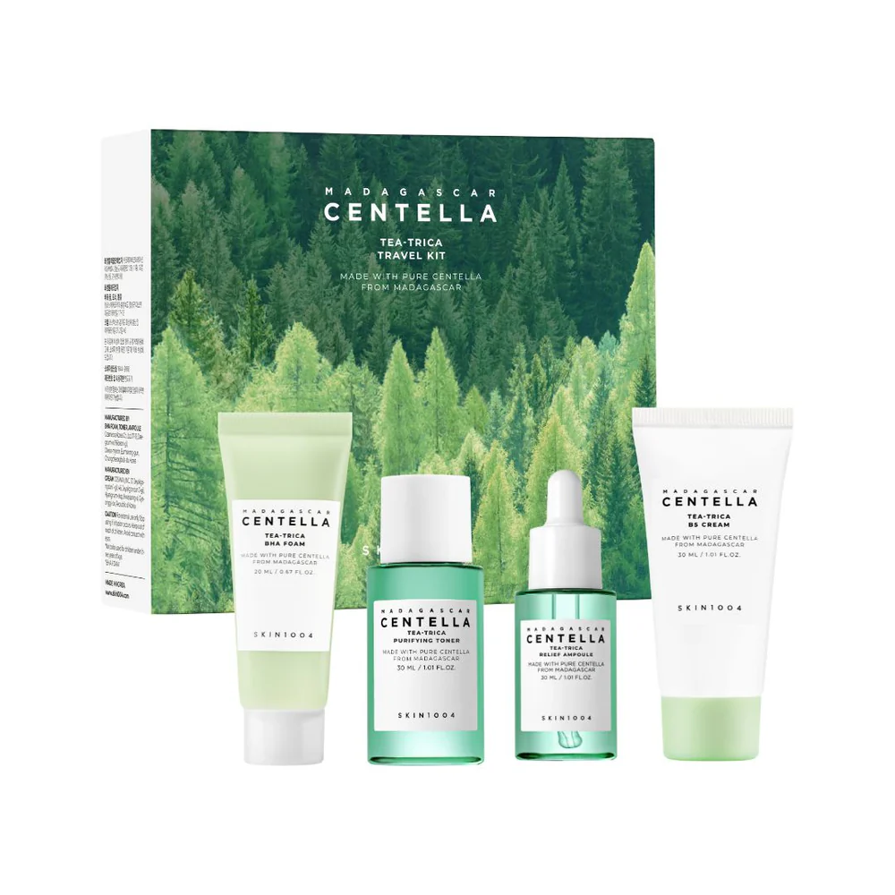 SKIN1004-Madagascar-Cenella-Tea-Trica-Travel-Kit کیت مسافرتی چای تی تریکا سنتلای - مجموعه مراقبت از پوست برای مراقبت از آکنه - Centella Tea-Trica Travel Kit - Acne Care Skincare Set - تصویر 1