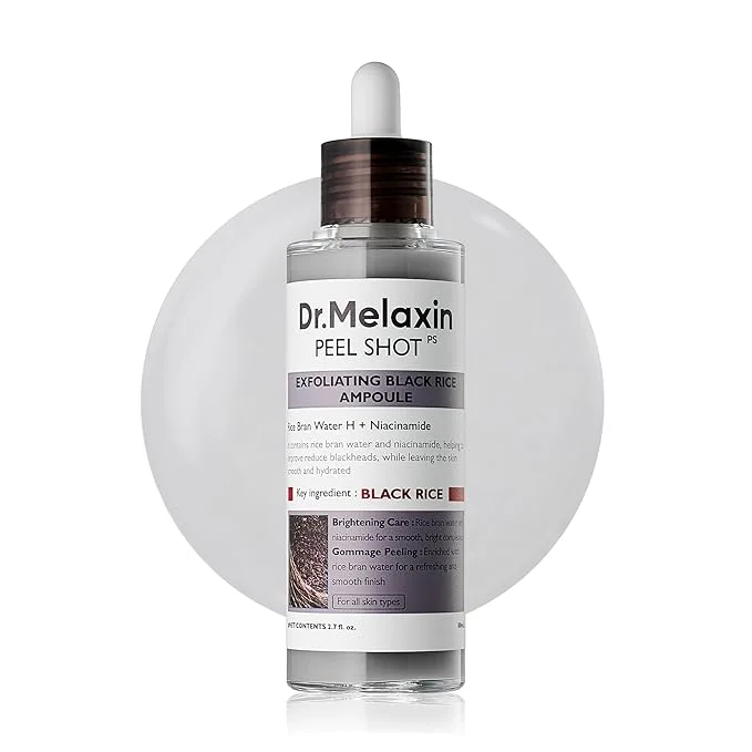 61KTR69R5vL._SX679_ پیلینگ شات برنج سیاه دکتر ملاکسین Dr.Melaxin Peel Shot Glow Black Rice Peeling - تصویر 1
