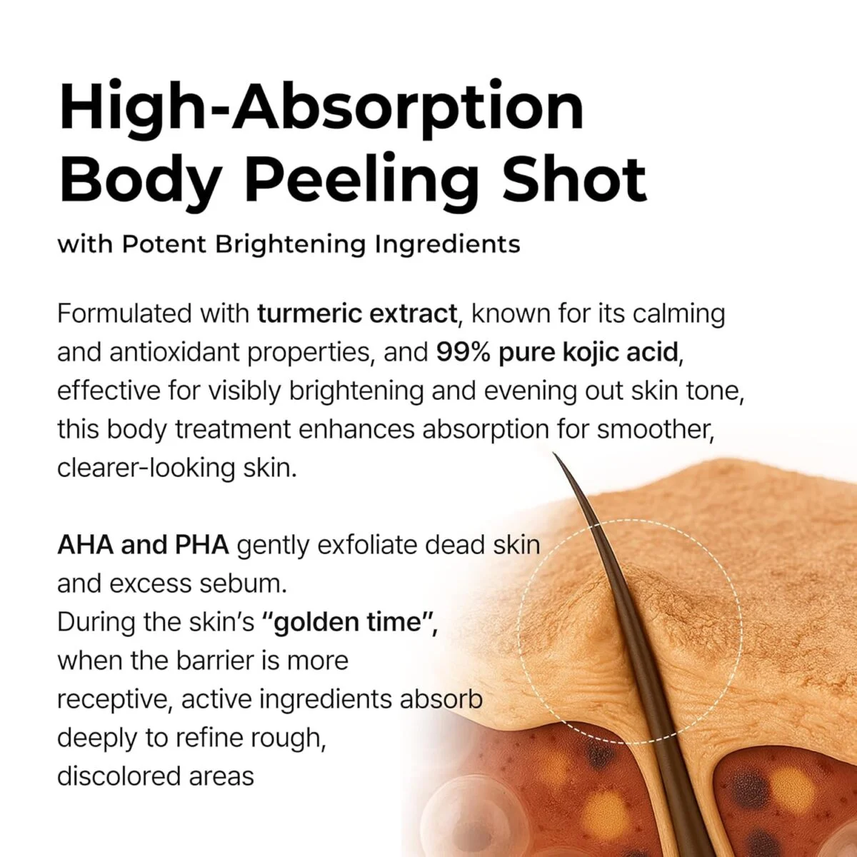 اسپری لایه بردار بدن دکتر ملکسین پیل شات با اسید کوجیک و زردچوبه Dr.Melaxin Peel Shot Kojic Acid Turmeric Body Exfoliator Spray - تصویر 3