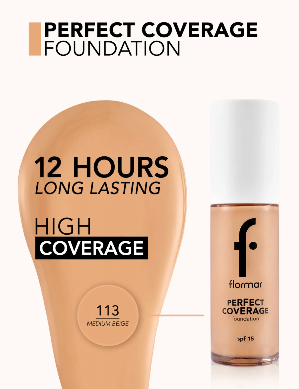 کرم پودر پوست خشک فلورمار Perfect Coverage Foundation - تصویر 3