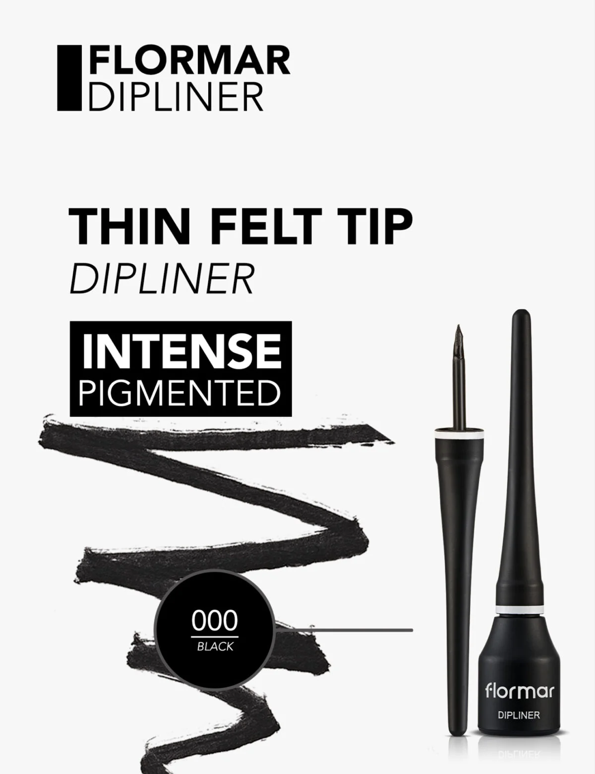 خط چشم دیپلاینر نمدی فلورمار  Dipliner Black - تصویر 2
