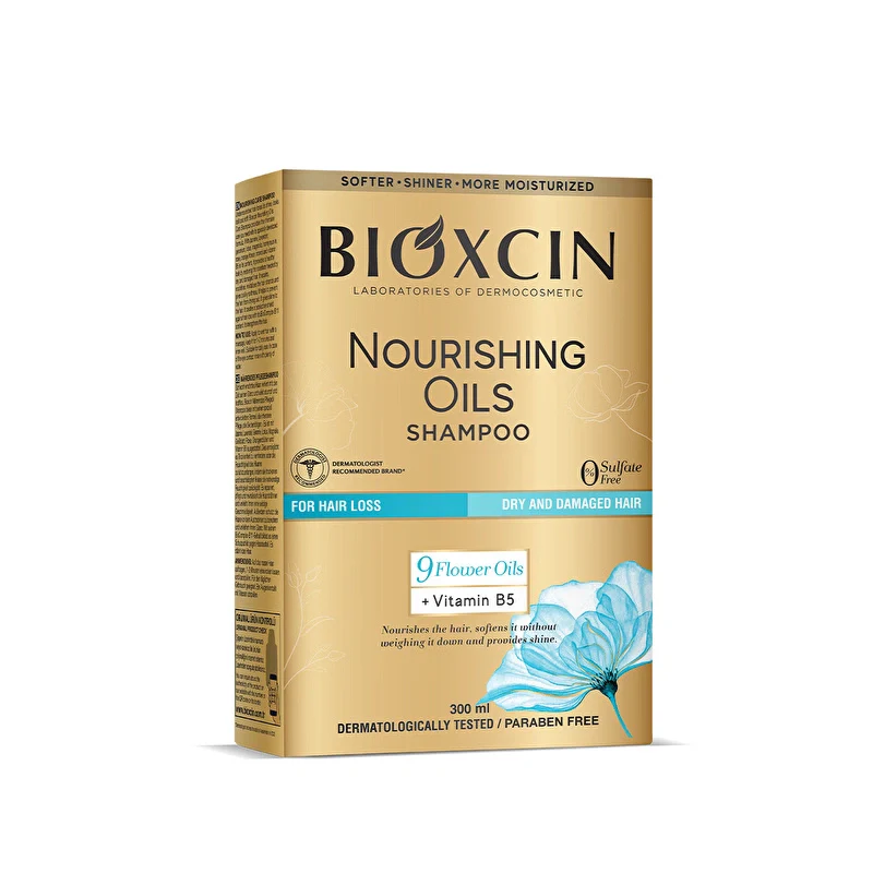شامپو مرطوب کننده مو مخصوص موهای خشک و آسیب دیده بیوکسین  Bioxcin Nourishing Oils Shampoo